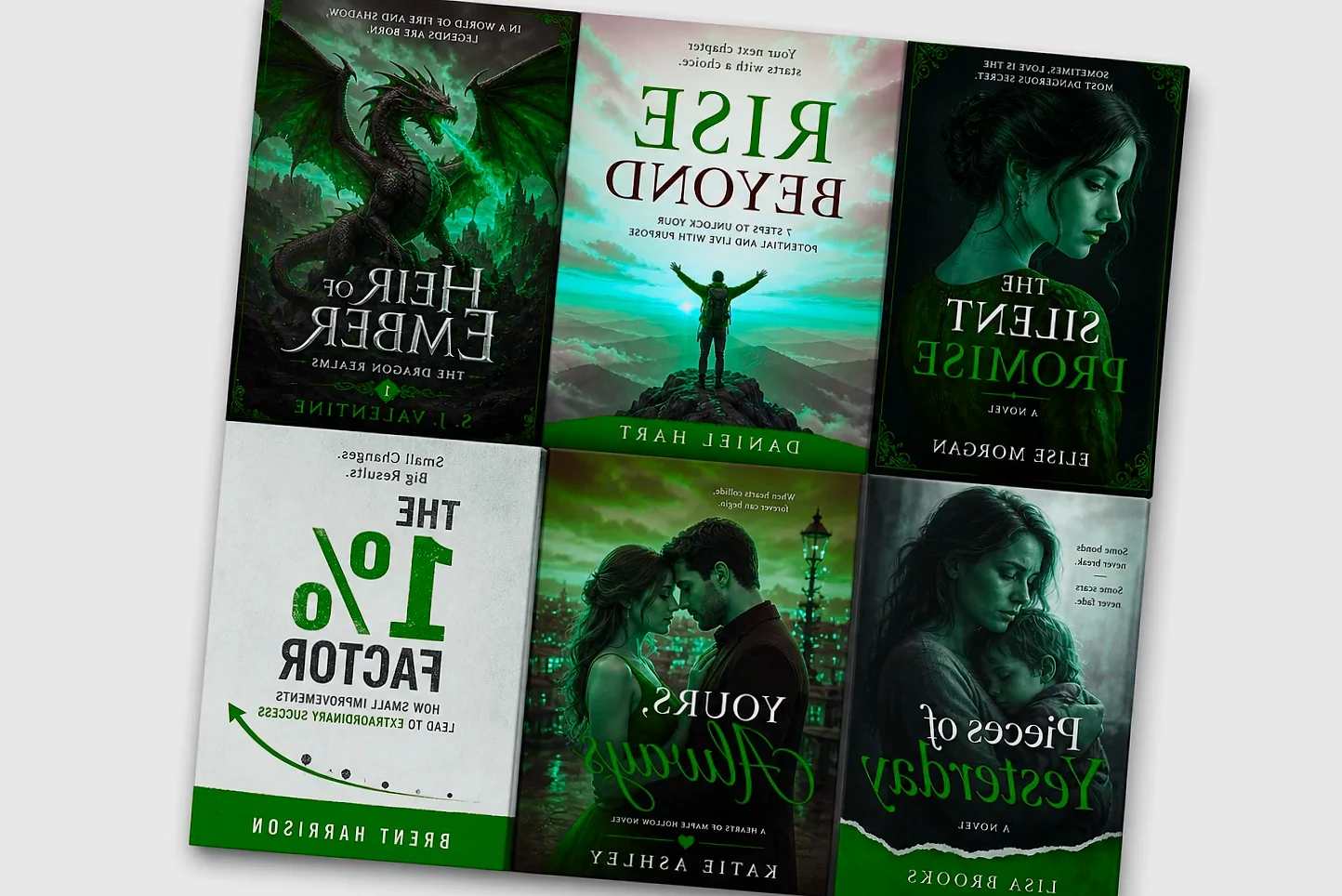 Collage of published book covers